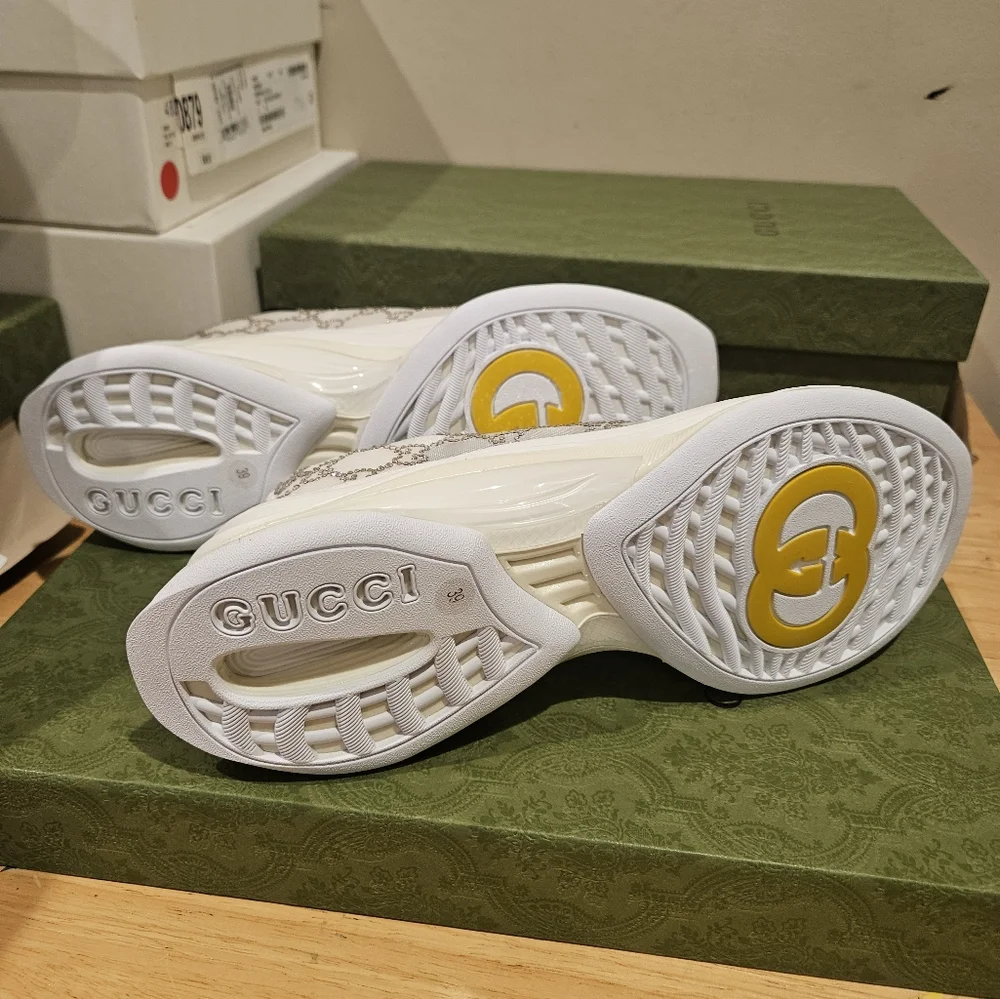 COPY - GUCCI SWAROVSKI CRYSTAL EMBELLISHED SNEAKERS SZ 38.5 - Picture 5 of 7